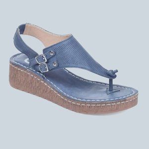 T-Strap Sandal / Color: Blue / Size: 12